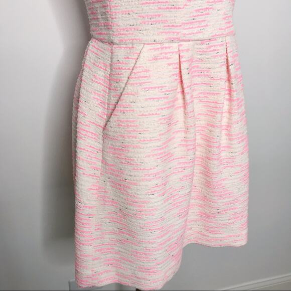 New Anthropologie Moulinette Soeurs Size 12 Pink Pasteque Tweed Dress Pockets - Picture 5 of 8